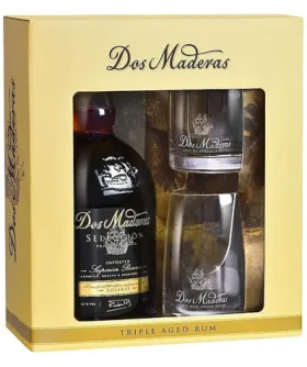 Dos Maderas Seleccion / Rum / 42 % / 0,7 l se skleničkami / Dárkové balení (8410028902828)