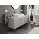 MEXEN/S - Rivel koupelnová skříňka pod umyvadlo 120 cm s deskou, 1 šuplík, reliéf , šedá mat 91A20-12047-1-BFC62