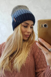 Fleecová čepice Bojana K265 navy+turquoise+dark grey UNI