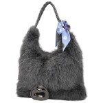 Módní dámská plyšová kabelka do ruky Raiga, tmavě šedá