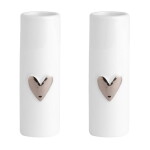 Räder Porcelánové vázičky Silver Heart – set 2 ks, bílá barva, porcelán