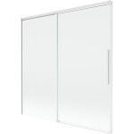 MEXEN/S - Rox vanová zástěna 2-křídlová posuvná 160 x 150, transparent, bílá 8C9-160-001-20-00