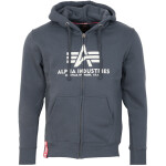 Alpha Industries Mikina Basic Zip Hoody grey black L