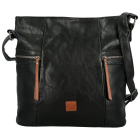 Trendy dámská koženková crossbody kabelka Nanya, černá