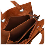 Módní dámská koženková kabelka na rameno Paytona, hnědá