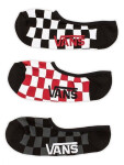 Vans CLASSIC SUPER NO SHO RED WHITE CHECK pánské kotníkové ponožky 6,5-9