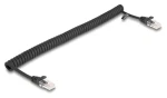 Delock RJ45 Cat5e 1 m černá / Spirálový síťový kabel / rovný - rovný / Plug Play (87992)