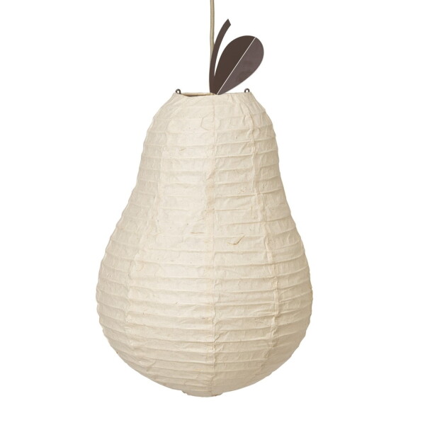 Ferm Living Stínidlo na závěsnou lampu Pear Natural, krémová barva, kov, papír