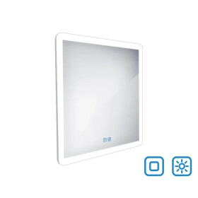 Nimco zrcadlo LED senzor 600 x 600 Model 19000 hliníkový rám, 2x dotykový senzor ZP 19066VX ZP 19066VX