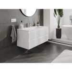 MEXEN/S - Rivel koupelnová skříňka 100 cm s umyvadlem Vela, 2 zásuvky, reliéf , bílá mat 91A20-10047-2-BFF01-W23M01