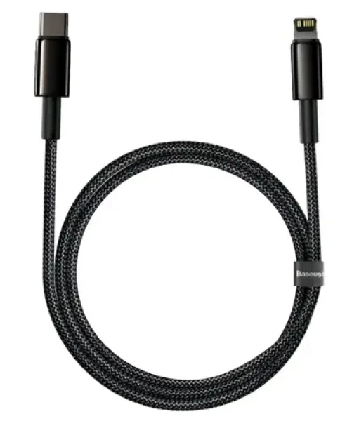 Baseus CATLWJ-01 Tungsten Gold Fast Charge černá / Kabel USB-C na Lightning 20W 1 m (CATLWJ-01)