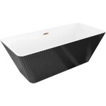 MEXEN/S - Tava volně stojící vana reliéf 170 x 75, bílá/černá, sifon a přepad růžové zlato 52851707575-60