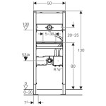 GEBERIT - Duofix Montážní prvek pro umyvadlo, 1300 mm, pro nástěnnou baterii s funkčním boxem pod omítku 111.558.00.1