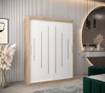 Šatní skříň Abi Y0 Barva korpusu: Dub artisan, Rozměry: 120 cm, Dveře: Černá