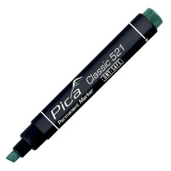 Pica-Marker permanentní popisovač zelená / Popisovač permanentní / klínový hrot / 2-6 mm / 10 ks (521/36)