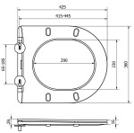 MEXEN - WC sedátko Soft Close slim, duroplast, šedý-niebieski mat 39740069
