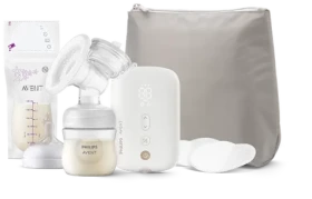Philips Avent SCF396/31 bílá / Odsávačka mateřského mléka / Elektrická / Dobíjecí / Displej