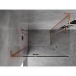 MEXEN/S - Mist-H L Duo sprchový kout dveře křídlové 90 x 85, transparent, měď kartáčovaná 8A5L-090L-085P-65-00