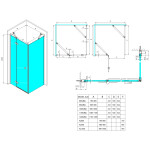POLYSAN - GLOBE COPPER MATT obdélníkový sprchový kout 1100x800, čiré sklo, levé GB1011-3215LPG