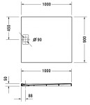 DURAVIT - Stonetto Sprchová vanička 100x90 cm, bílá 720166380000000