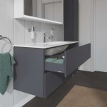 DURAVIT - L-Cube Umyvadlová skříňka 55x122x48 cm, 2 zásuvky, grafit mat LC624304949