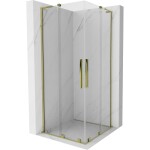 MEXEN/S - Velar L Duo sprchový kout, posuvné dveře 90 x 90, transparent, zlato 871-090-090-02-03-50