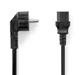 Nedis napájecí kabel Typ F - IEC-320-C13 3m černá / Napájecí kabel / 230 V / 10 A / Úhlový (CEGL10015BK30)