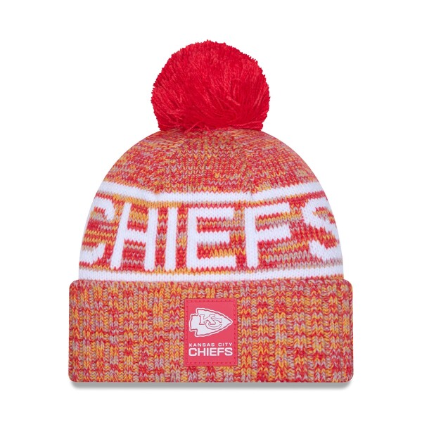 New Era Pánská zimní čepice Kansas City Chiefs NFL 2025 Sideline Sport Knit