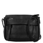Trendy dámská koženková crossbody kabelka Lenka, černá