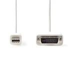 Nedis kabel Mini DisplayPort - DVI-D 24+1 bílá / Kabel / DisplayPort 1.2 / 21,6 Gbps / 2 m (CCGP37700WT20)