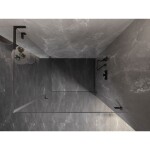 MEXEN/S - Lunar-B L sprchový kout dveře křídlové pravá 85 x 70, transparent, černá 832L-085-070-70-00-P