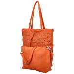 Módní dámský koženkový set kabelek Safira, oranžový