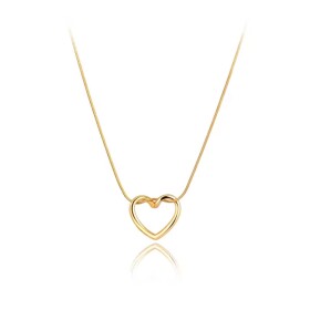 Ocelový náhrdelník Zephyra Gold - srdce, chirurgická ocel, Zlatá 41 cm + 5 cm (prodloužení)
