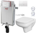 ALCADRAIN Renovmodul - předstěnový instalační systém s bílým tlačítkem M1710 + WC CERSANIT CLEANON COLOUR + SEDÁTKO AM115/1000 M1710 CN1