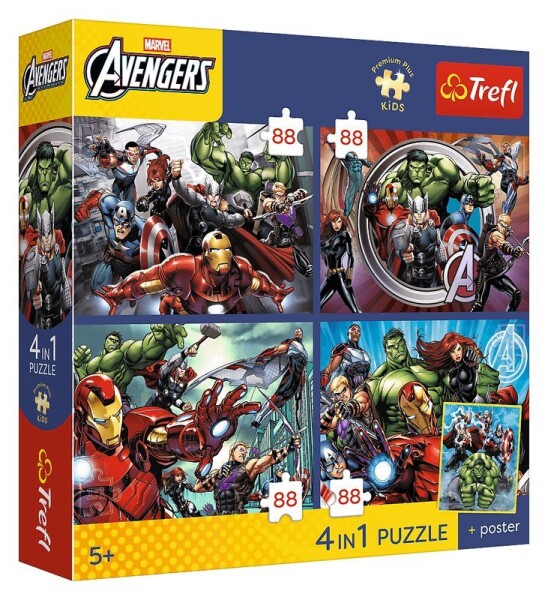 Puzzle Avengers: Hrdinové kolem nás 4x88 dílků