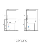 CERANO - WC kombi s umývátkem Hygisink, Rimless - bezokrajové splachování + UF sedátko - spodní/zadní odpad - bílá lesklá - 71,5x36 CER-664708