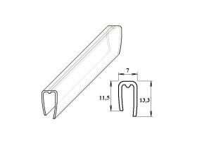 GEOMAT PC ukončovací U-profil (čirý) 4 mm, délka 2,1 m