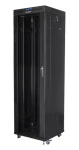 Lanberg FF01-6642-12BL černý / Stojanový rozvaděč / 19" / 42U / 600x600 mm / skleněné dveře / LCD / Flat pack (FF01-6642-12BL)
