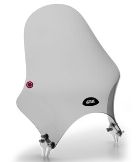 A210 plexi kouřové s nerezovým úchytem na světlomet, vxš350x365 mm
