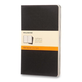 Sešity Moleskine Cahier, L, linkované, 3 ks - černý
