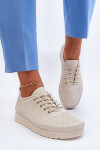 Kožené Sportovní Dámské Tenisky Beige Lalnai 37
