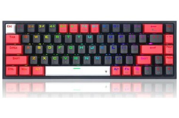 Redragon K631 Pro Castor Red černá / Herní klávesnice / mechanická / spínače red / USB / RF 2.4 GHz / Bluetooth / US (K631RGB-PRO-BRW)