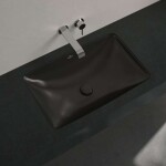 VILLEROY & BOCH - Loop&Friends Umyvadlo, 68x45 cm, bez přepadu, bez otvoru pro baterii, CeramicPlus, Pure Black 4A5801R7