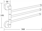 MEXEN - Trojitý držák ručníků, otočný, chrom 7039243-00