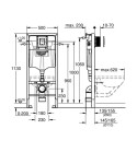 GROHE - Rapid SL Předstěnová instalace s nádržkou pro závěsné WC, souprava Fresh a tlačítko Skate Cosmopolitan S, chrom 39500000