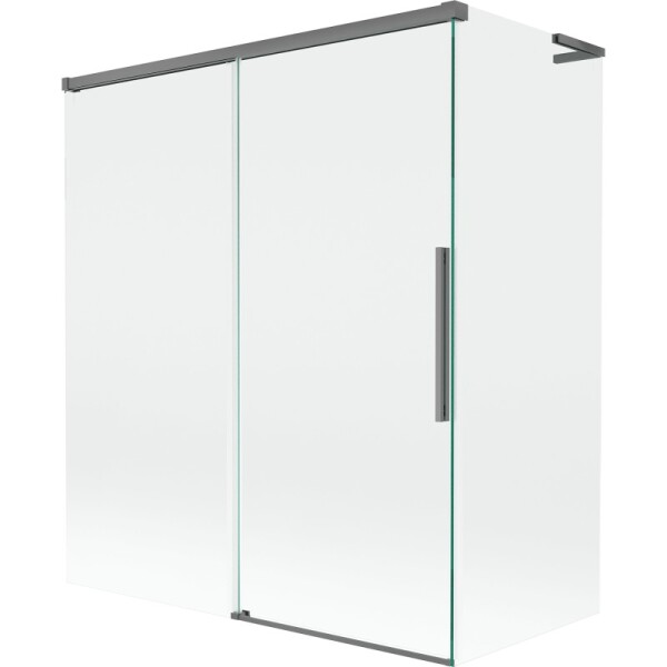 MEXEN/S - Rox L vanová zástěna 2-křídlová posuvná 140 + 70 x 150, transparent, grafit metal 8C9L-140-070-95-00