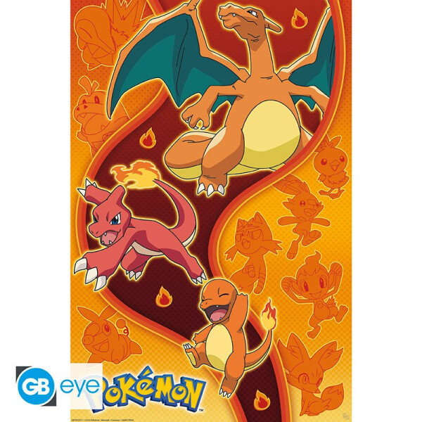Pokémon Plakát Maxi - Fire Type 91,5 x 61 cm