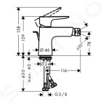 HANSGROHE - Talis E Bidetová baterie s výpustí, chrom 71720000