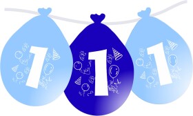 Balonky narozeniny číslo 1, visící 5ks modré balonky.cz Balonky narozeniny číslo 1, visící 5ks modré balonky.cz