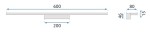 LED koupelnové osvětlení 60CM APP840-1W - černé placaté OSW-06665